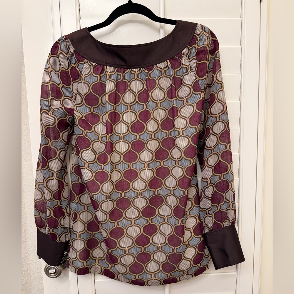 ✨ Tory Burch Moroccan Print Blouse | Wool & Silk | Size 8 ✨